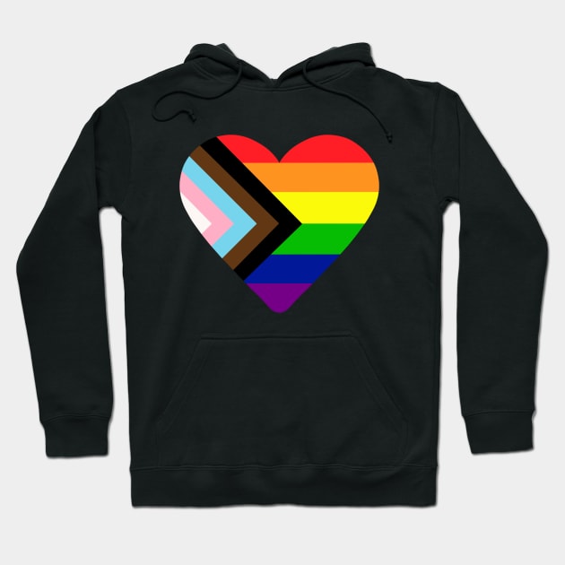 Progress Pride Flag Heart Hoodie by NYXFN